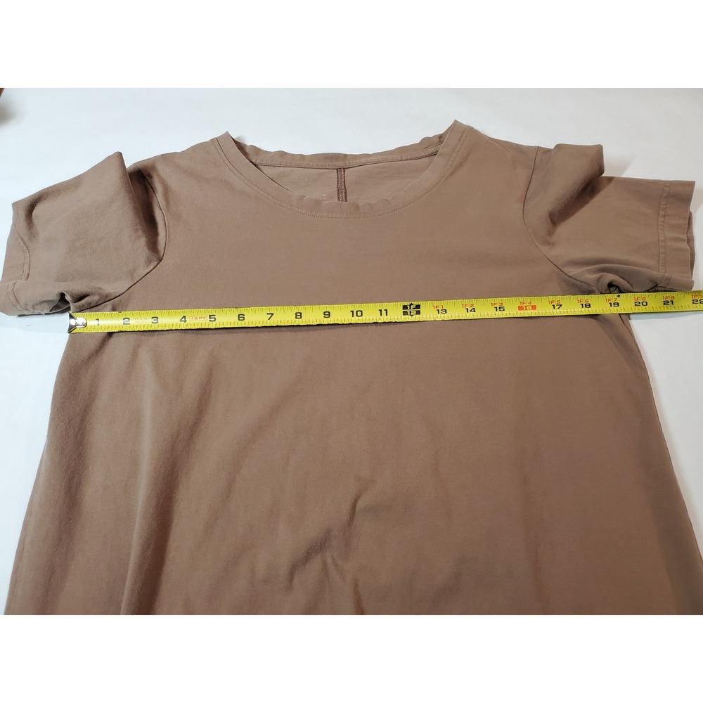 Pact Organic Cotton‎ T-SHIRT Maxi Dress Brown Size Medium Side Slits Casual - Picture 4 of 7